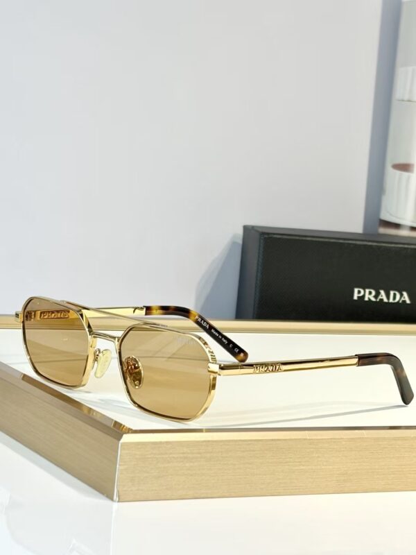 Prada Geometric Metal Aviator Sunglasses