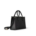 LOUIS VUITTON ONTHEGO PM Tote Bag with Detachable and Adjustable Strap, Embossed Grained Calfskin, Small, Women's, Black