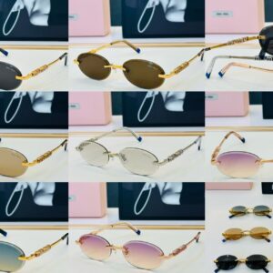 Miu Miu Vintage Oval Rimless Sunglasses – Luxury Minimalist Designer Shades