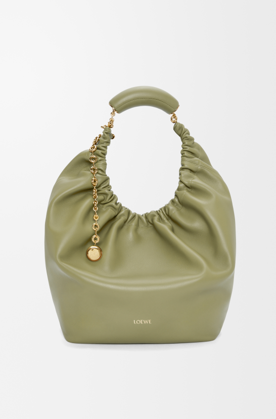Medium Squeeze bag in mellow nappa lambskin Eucalyptus Green