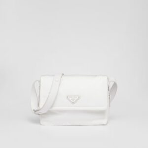 Small-filled Re-Nylon shoulder bag white black