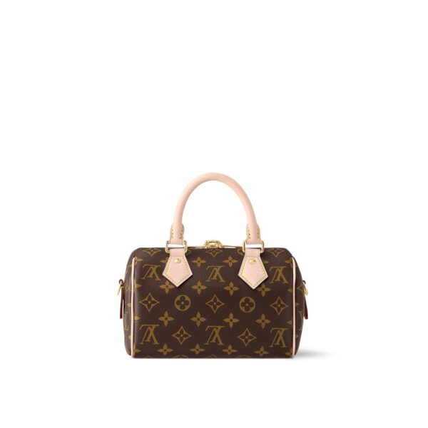 LOUIS VUITTON Speedy 20 Crossbody Bag with Detachable and Adjustable Strap, Monogram-Printed Canvas, Women's, Brown