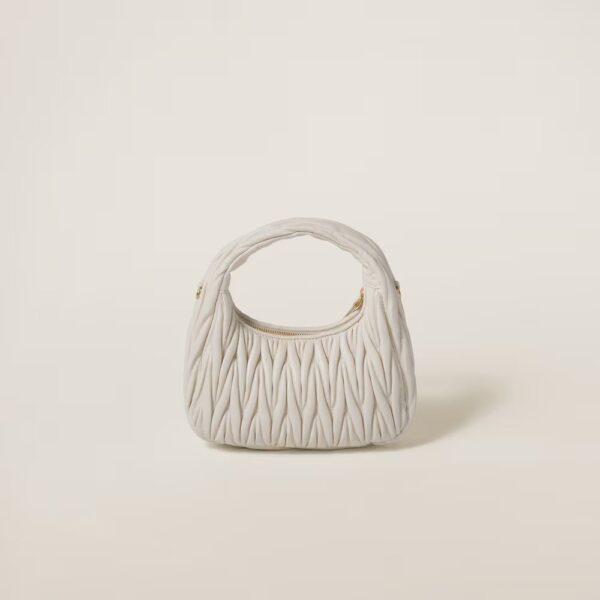 Wander Matelassé Soft Lamb Nappa Small Crescent Moon Bag black