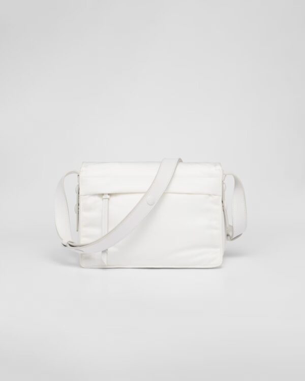 Small-filled Re-Nylon shoulder bag white black