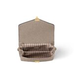 LOUIS VUITTON Pochette Metis letter embossed lock buckle opening and closing leather mailman bag, single shoulder crossbody bag, women's grey