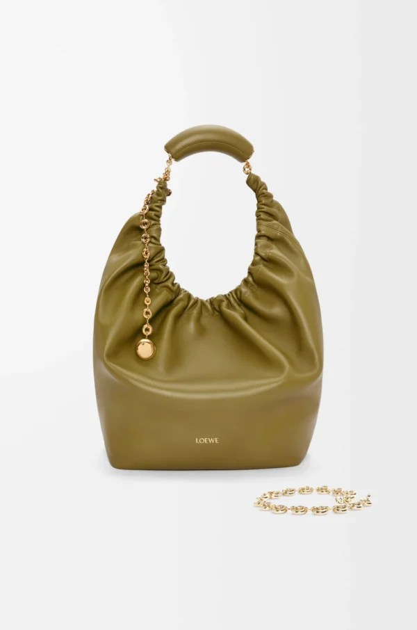 Medium Squeeze bag in mellow nappa lambskin Olive