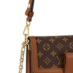 LOUIS VUITTON Dauphine MM Chain Monogram Coated Canvas with Leather Trim Dauphine Tote Bag, Medium, Women's, Brown