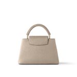 LOUIS VUITTON Capucines MM Handbag with Gold Hardware, Medium, Women's, Gray
