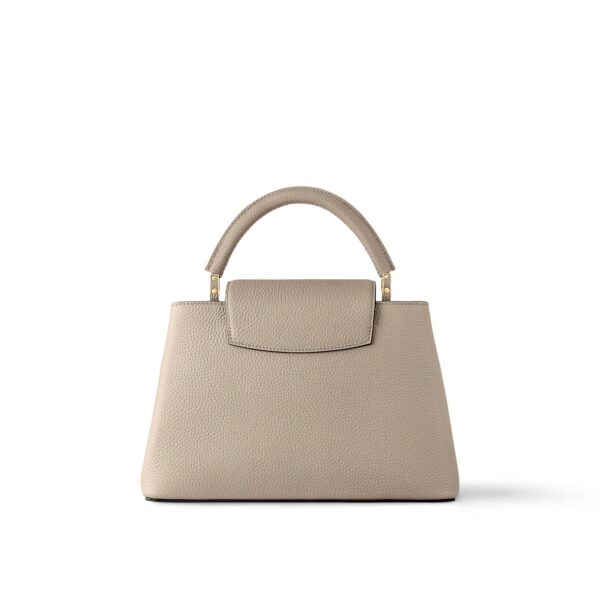 LOUIS VUITTON Capucines MM Handbag with Gold Hardware, Medium, Women's, Gray