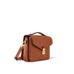 LOUIS VUITTON Pochette Metis letter embossed lock buckle opening and closing leather mailman bag, single shoulder crossbody bag, women's brown
