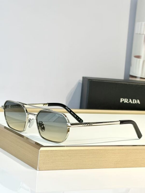 Prada Geometric Metal Aviator Sunglasses