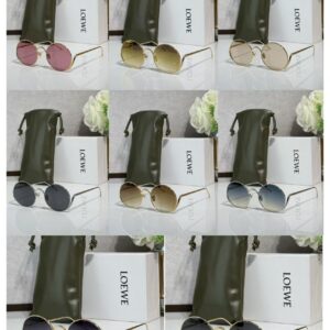 LOEWE Slim Round Metal Sunglasses
