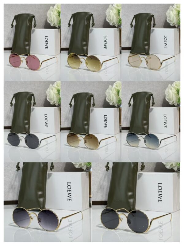 LOEWE Slim Round Metal Sunglasses