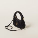 Wander Matelassé Soft Lamb Nappa Small Crescent Moon Bag pink