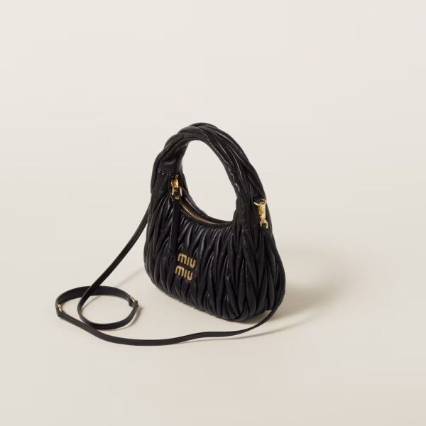 Wander Matelassé Soft Lamb Nappa Small Crescent Moon Bag pink
