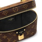 LOUIS VUITTON Vanity CHAIN POUCH All-over Monogram print, zipper closure, leather, women's makeup bag, brown