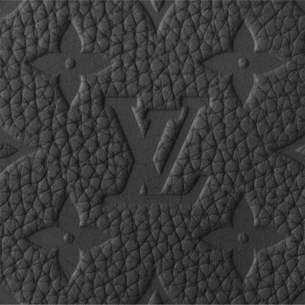 LOUIS VUITTON Keepall 50 Tote Bag, featuring a detachable, adjustable shoulder strap, zipper closure, and ample capacity; embossed leather; men's travel bag; black