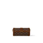 LOUIS VUITTON Papillon Trunk Monogram Chain S-Lock Clasp Coated Canvas with Leather Trim Crossbody Bag for Women, Brown