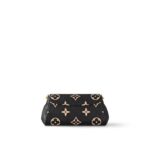 LOUIS VUITTON Favorite Oversized Monogram-Embossed Pouch, Soft Grained Calfskin, Handheld/Shoulder Bag, Women's, Black and Off-White