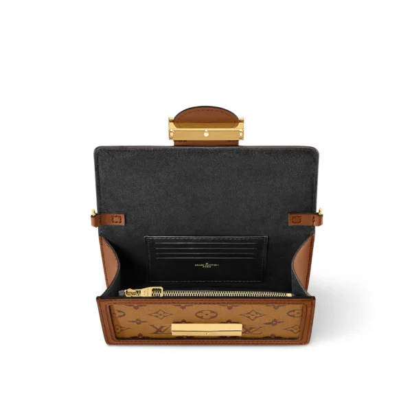 LOUIS VUITTON Dauphine Chain Wallet, Monogram Chain, Coated Canvas with Leather Trim, Dauphine Handbag, Medium, Women's, Brown