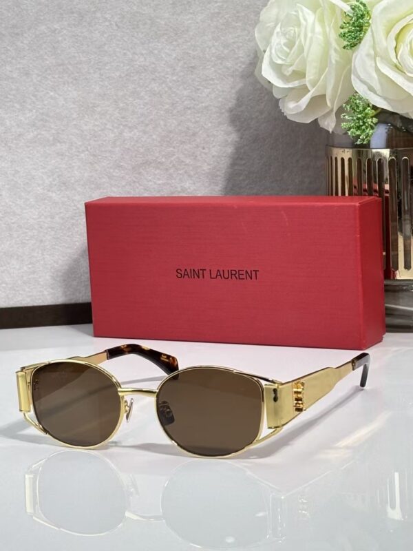 Saint Laurent Oval Metal Sunglasses