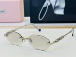 Miu Miu Vintage Oval Rimless Sunglasses – Luxury Minimalist Designer Shades