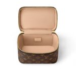 LOUIS VUITTON Nice Mini: Compact silhouette with embossed metal zipper pull, coated canvas, handbag, mini, women's, brown