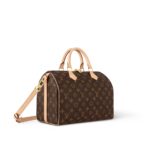 LOUIS VUITTON Speedy 30 Detachable and Adjustable Shoulder Strap Monogram-Printed Canvas Crossbody Handbag for Women, Brown