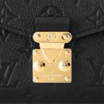 LOUIS VUITTON Pochette Metis East West Embossed Soft Grained Calfskin Small Messenger Bag Crossbody Bag for Women, black