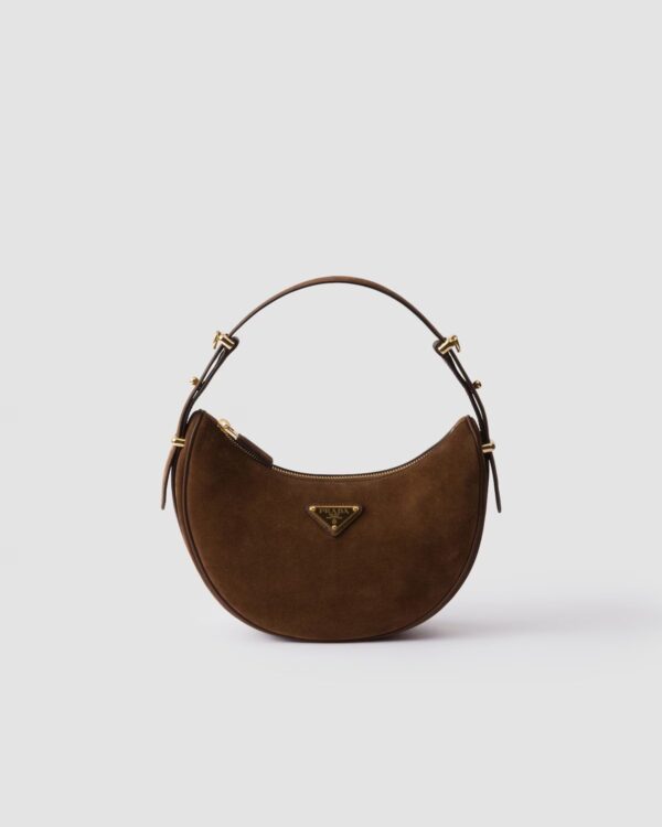 Prada Arqué suede leather shoulder bag