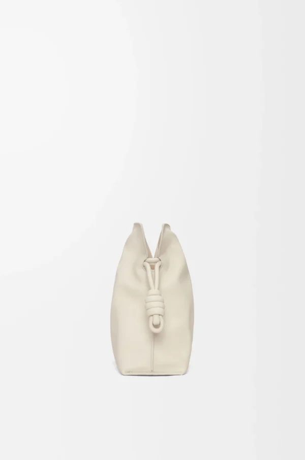 Medium Flamenco clutch in nappa calfskin Sea Salt