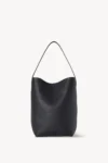 Medium N/S Park Tote Bag in Leather black