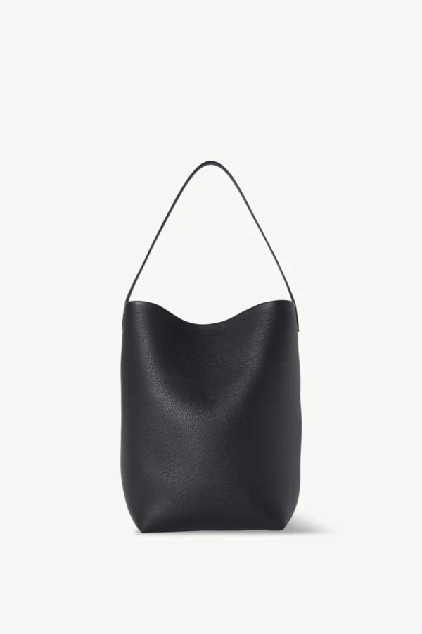 Medium N/S Park Tote Bag in Leather black