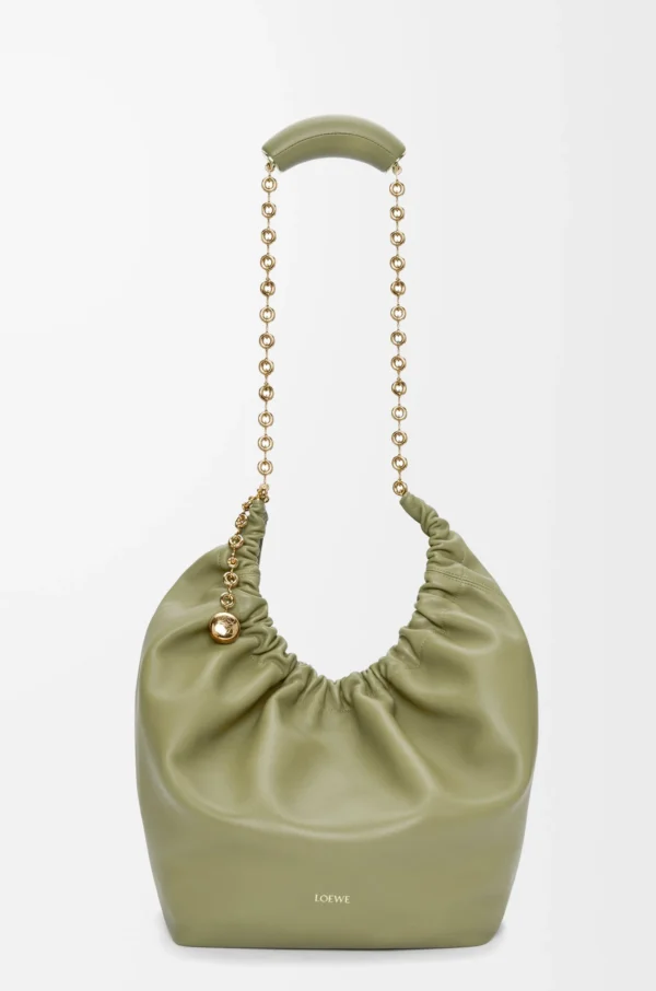 Medium Squeeze bag in mellow nappa lambskin Eucalyptus Green
