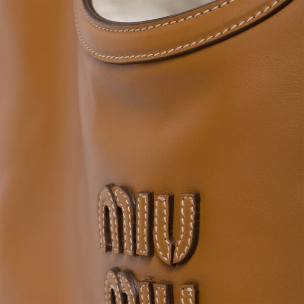 IVY Leather Handbag Cognac color