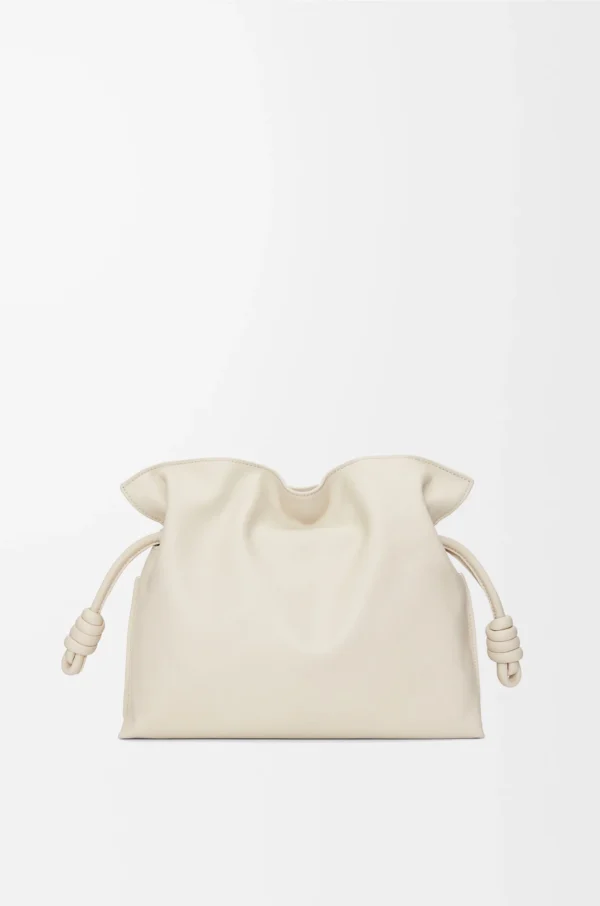 Medium Flamenco clutch in nappa calfskin Sea Salt