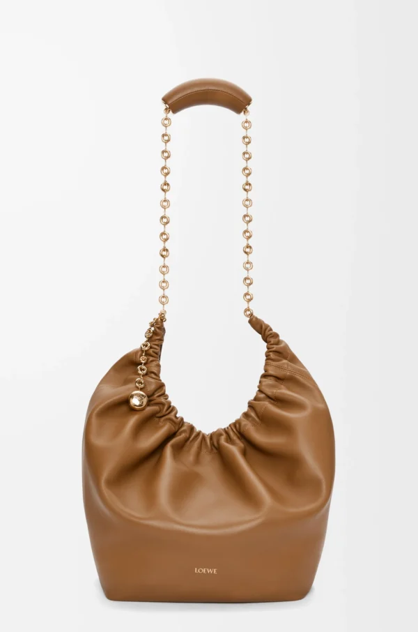 Medium Squeeze bag in mellow nappa lambskin Oak