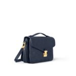 LOUIS VUITTON Pochette Metis letter embossed lock buckle opening and closing leather mailman bag, single shoulder crossbody bag, women's  blue