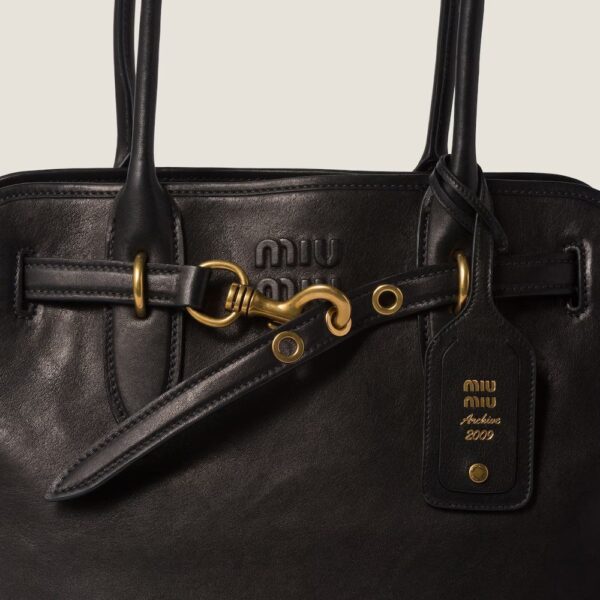 Aventure Nappa Leather Handbag Black  Large