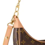 LOUIS VUITTON Loop Classic Monogram All-Over Print Chain Shoulder Strap Coated Canvas with Leather Trim Moon Bag for Women, Brown