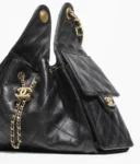 CHANEL 25Bag 25S, Quilted Leather Chain-Strap, Grainy Calfskin Single Shoulder Bag, Women's, Black