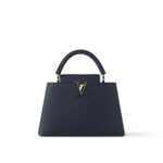 LOUIS VUITTON Capucines MM Handbag with Gold Hardware, Medium, Women's, Blue