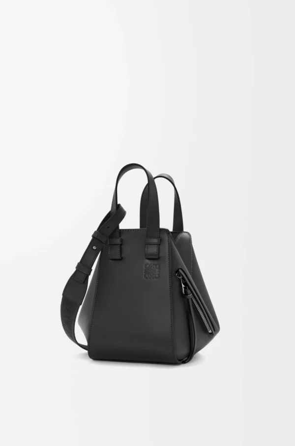 Compact Hammock bag in satin calfskin Black