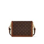 LOUIS VUITTON Dauphine MM Chain Monogram Coated Canvas with Leather Trim Dauphine Tote Bag, Medium, Women's, Brown