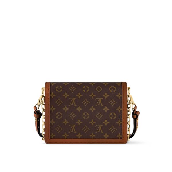 LOUIS VUITTON Dauphine MM Chain Monogram Coated Canvas with Leather Trim Dauphine Tote Bag, Medium, Women's, Brown