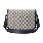 Gucci Horsebit 1955 vintage silver buckle horse bit buckle aged logo canvas patchwork leather trim handbag messenger bag small unisex