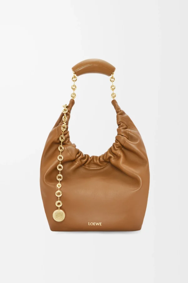 Small Squeeze bag in mellow nappa lambskin Oak