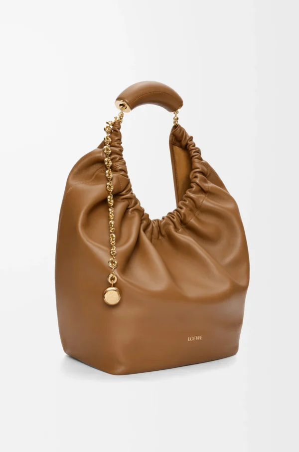 Medium Squeeze bag in mellow nappa lambskin Oak