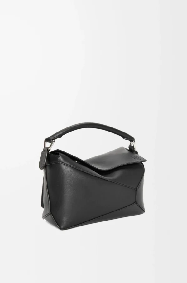 Small Puzzle Edge bag in classic calfskin Black