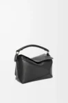 Small Puzzle Edge bag in classic calfskin Black